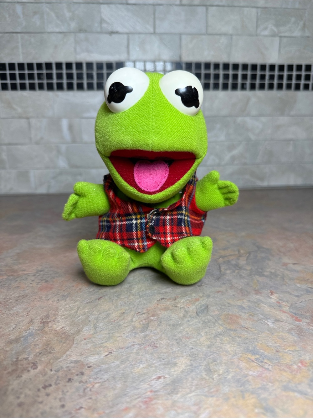 Vintage 1987 Baby Kermit Muppet Babies Plush Frog Jim Henson